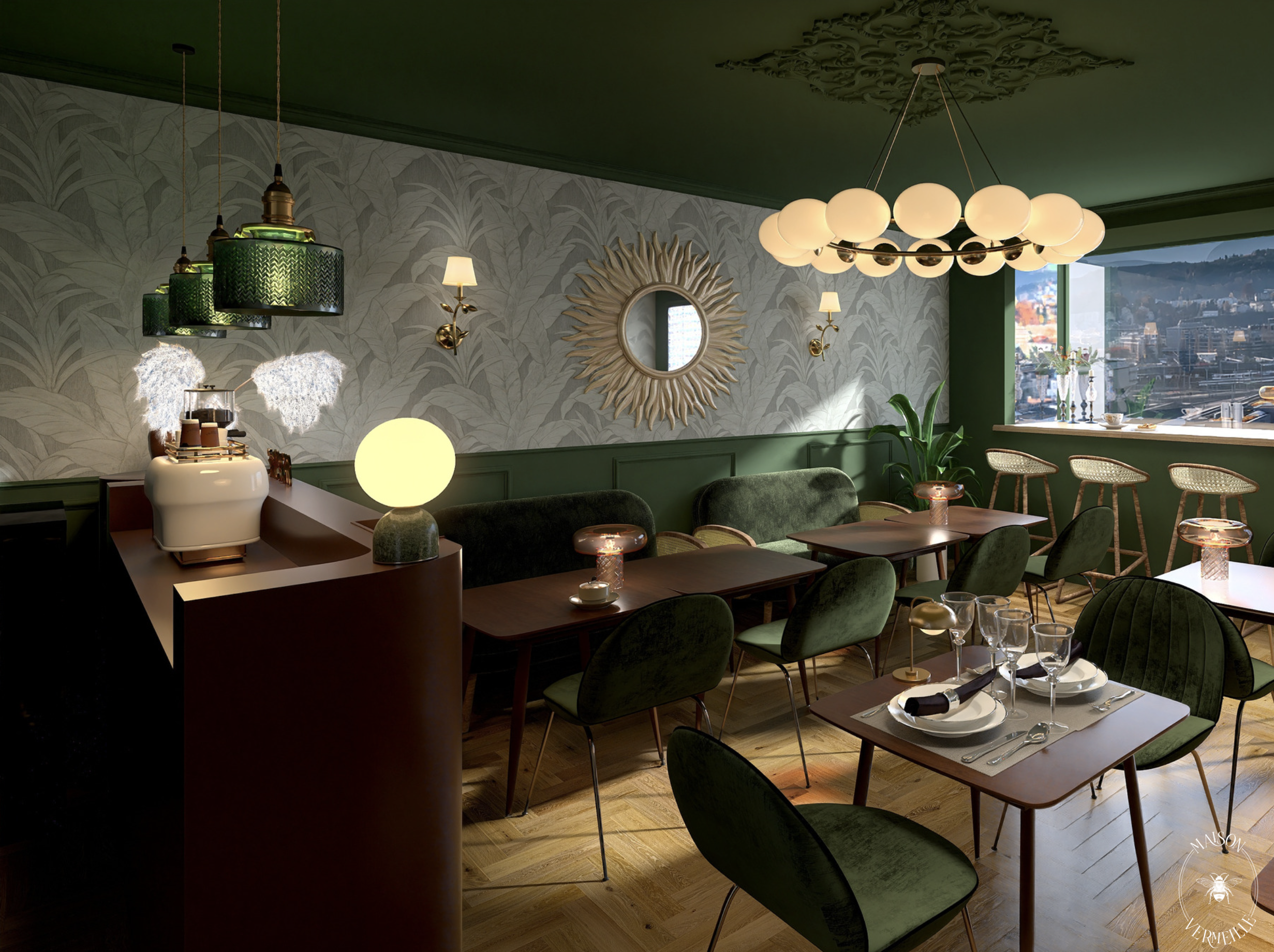 Décoration d&rsquo;intérieur d&rsquo;un restaurant